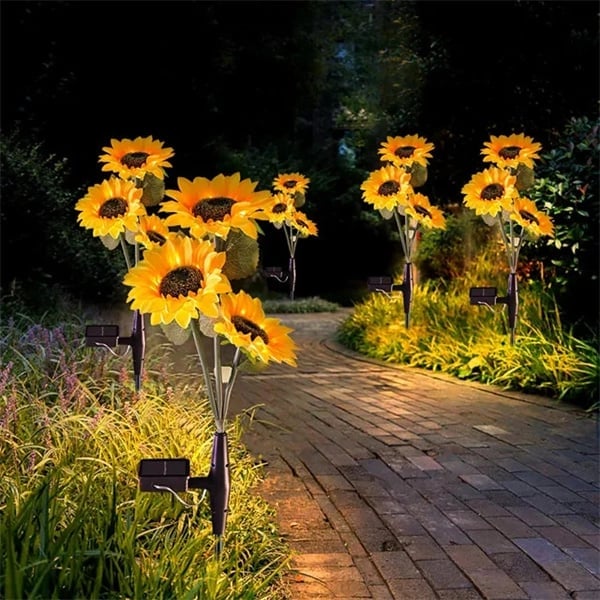 🌻60% OFF! ☀️ Waterproof Solar Sunflower Lights – Realistic Petals, IP65 Weatherproof & 8–12H Auto Glow ☀️🌻