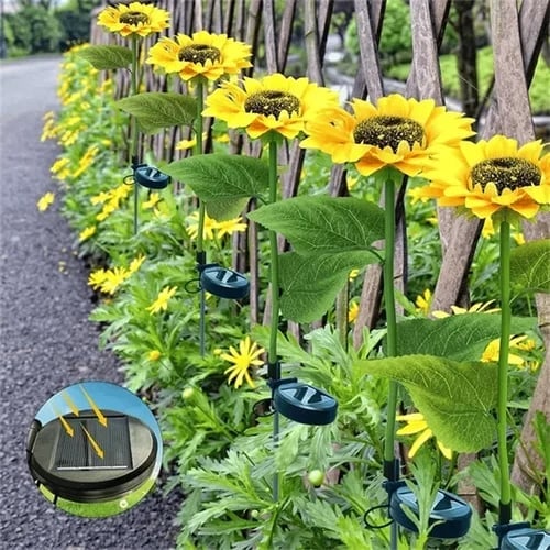 🌻60% OFF! ☀️ Waterproof Solar Sunflower Lights – Realistic Petals, IP65 Weatherproof & 8–12H Auto Glow ☀️🌻