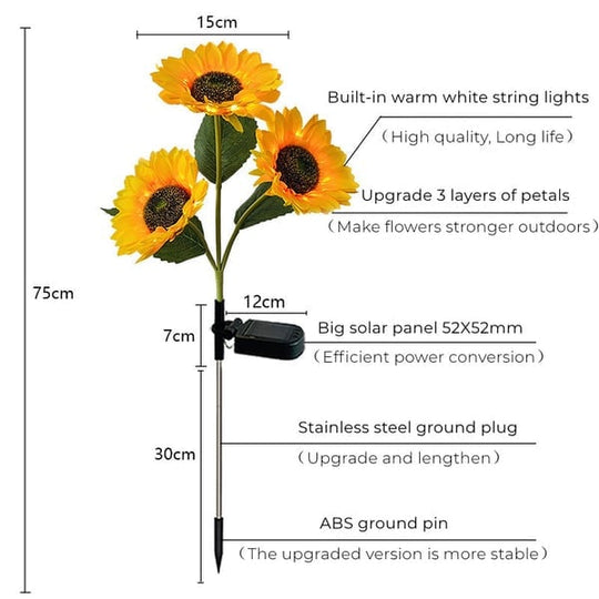 🌻60% OFF! ☀️ Waterproof Solar Sunflower Lights – Realistic Petals, IP65 Weatherproof & 8–12H Auto Glow ☀️🌻