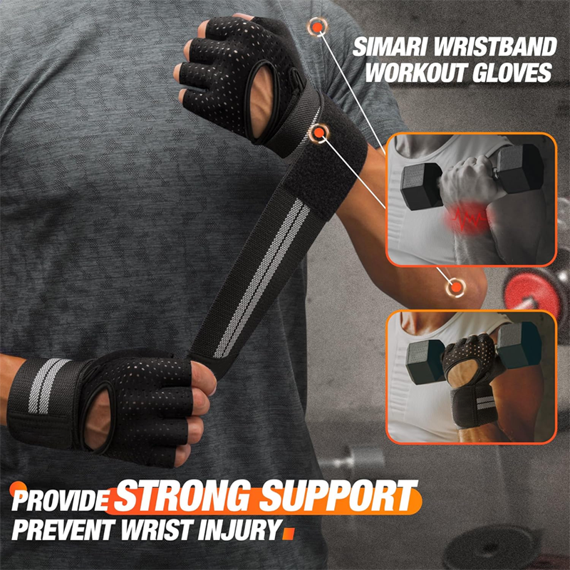 Breathable Weight Lifting Wristwrap Gloves