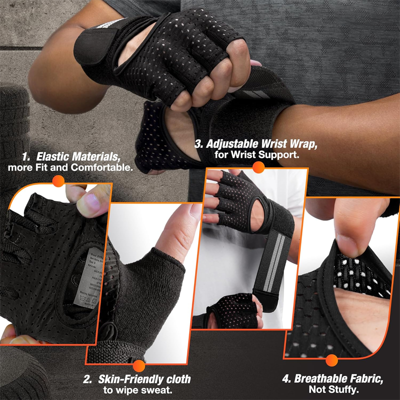 Breathable Weight Lifting Wristwrap Gloves