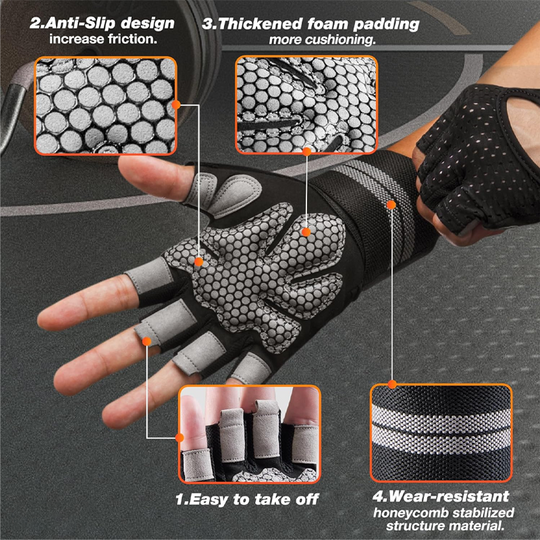 Breathable Weight Lifting Wristwrap Gloves