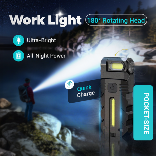 🔦  180° Rotating Head LED Work Light – Super Bright LED, 180° Adjustable Angle, Waterproof & Portable for Multi-Scene Use 💡