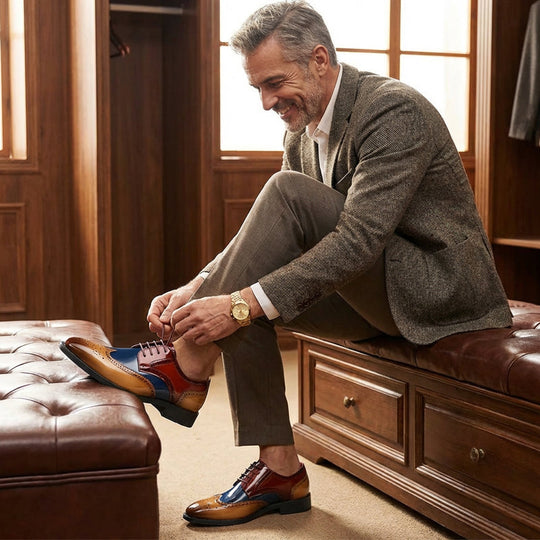 🔥Zeitlich begrenztes Angebot – Klassische Herren-Brogue-Oxford-Schuhe mit Flügelkappe