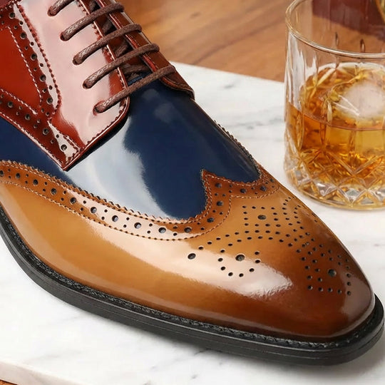 🔥Zeitlich begrenztes Angebot – Klassische Herren-Brogue-Oxford-Schuhe mit Flügelkappe