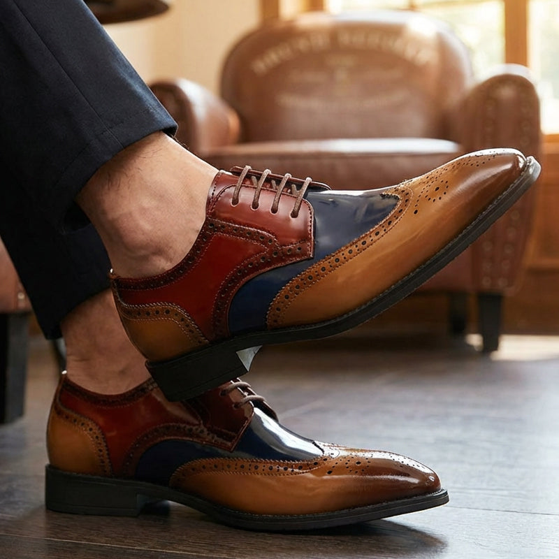 🔥Zeitlich begrenztes Angebot – Klassische Herren-Brogue-Oxford-Schuhe mit Flügelkappe