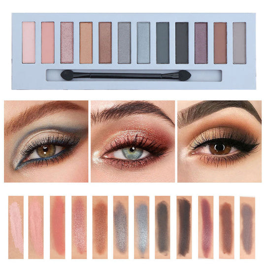 Vibrant 12-Shade Eyeshadow Palette Set
