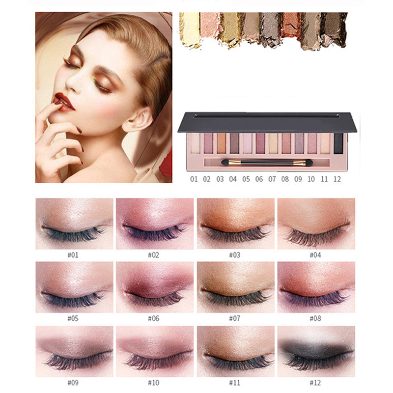 Vibrant 12-Shade Eyeshadow Palette Set