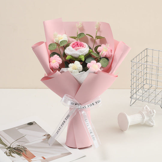 💕Muttertags-Sonderangebot: 30 % Rabatt!💕Handgefertigter, zarter Häkelblumenstrauß💐