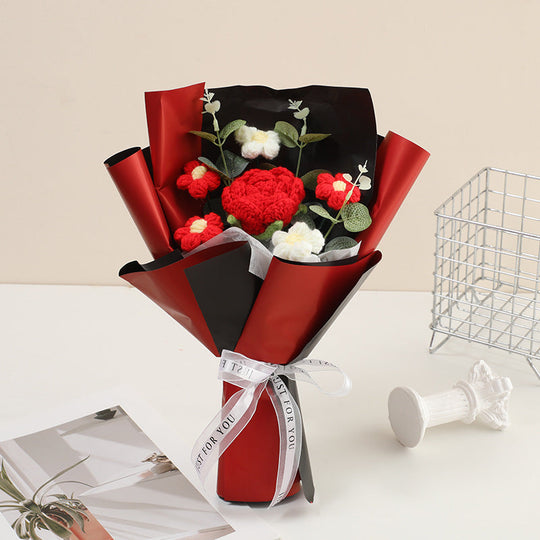 💕Muttertags-Sonderangebot: 30 % Rabatt!💕Handgefertigter, zarter Häkelblumenstrauß💐