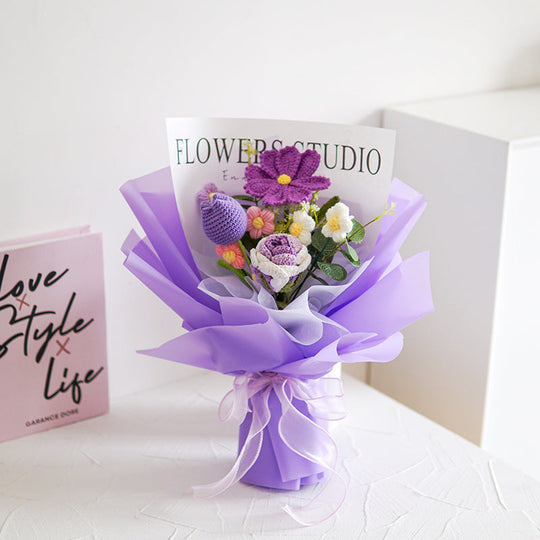 💕Muttertags-Sonderangebot: 30 % Rabatt!💕Handgefertigter, zarter Häkelblumenstrauß💐