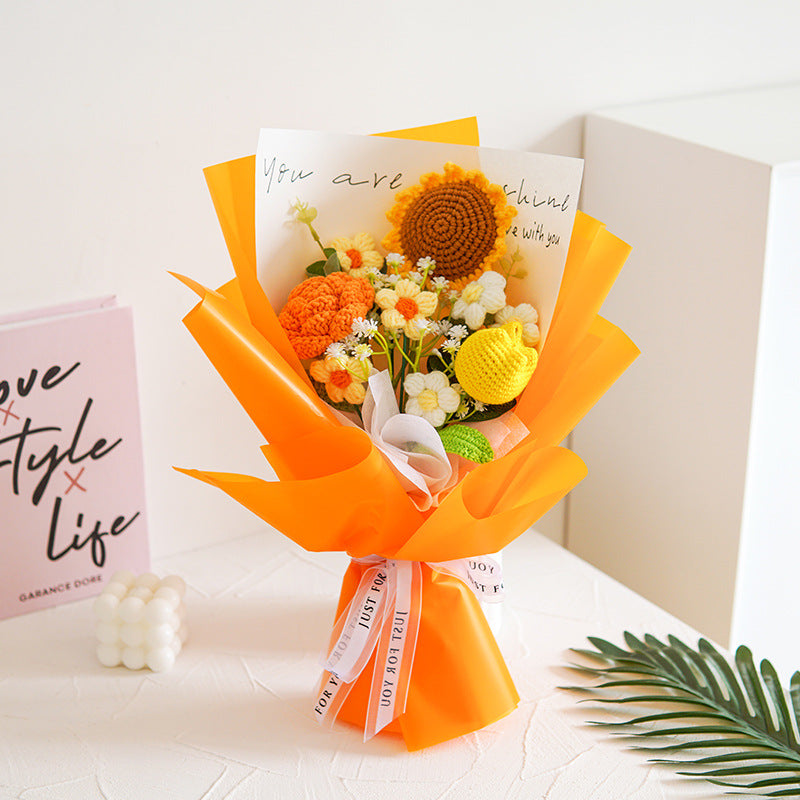 💕Muttertags-Sonderangebot: 30 % Rabatt!💕Handgefertigter, zarter Häkelblumenstrauß💐