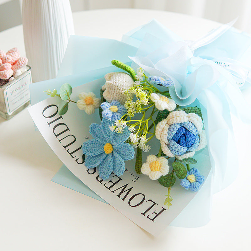 💕Muttertags-Sonderangebot: 30 % Rabatt!💕Handgefertigter, zarter Häkelblumenstrauß💐
