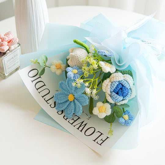 💕Muttertags-Sonderangebot: 30 % Rabatt!💕Handgefertigter, zarter Häkelblumenstrauß💐