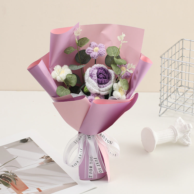 💕Muttertags-Sonderangebot: 30 % Rabatt!💕Handgefertigter, zarter Häkelblumenstrauß💐