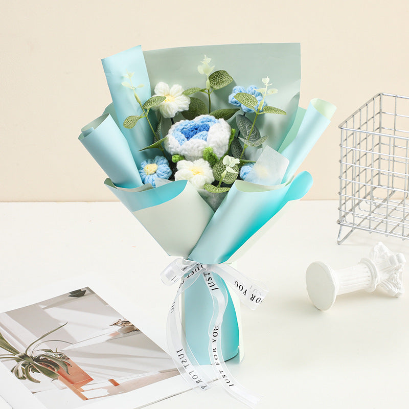 💕Muttertags-Sonderangebot: 30 % Rabatt!💕Handgefertigter, zarter Häkelblumenstrauß💐