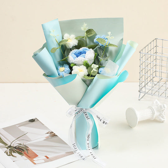 💕Muttertags-Sonderangebot: 30 % Rabatt!💕Handgefertigter, zarter Häkelblumenstrauß💐