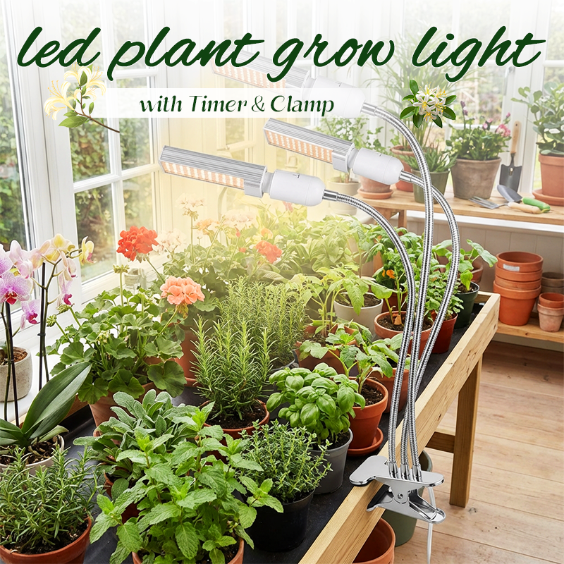 🌱 50% OFF NOW! 💡 LED Plant Grow Light with Timer & Clamp – Full Spectrum, Adjustable Gooseneck & Easy Setup 🌿
