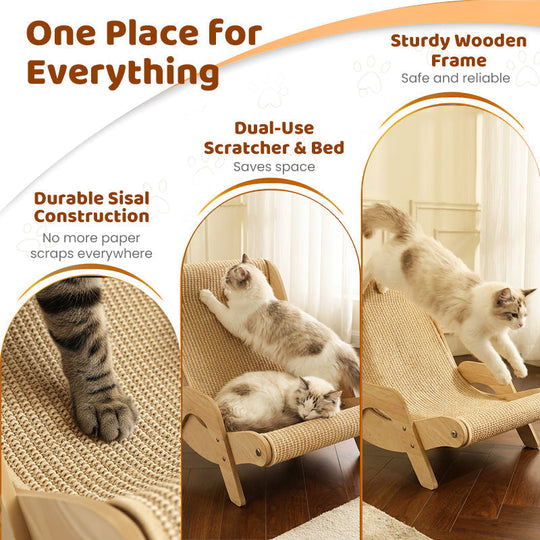 🐱 JETZT 50% RABATT! ⏰ 2-in-1 Sisal-Kratz- und Liegefläche für Katzen – Kratzbaum &  Bequem, strapazierfähiges Sisal &  Platzsparend 🛏️