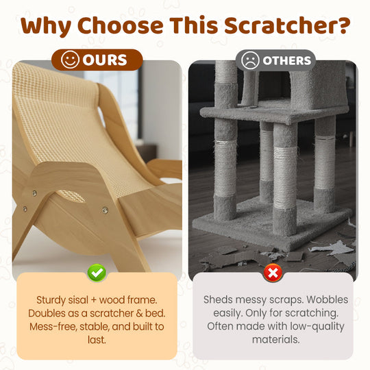 🐱 JETZT 50% RABATT! ⏰ 2-in-1 Sisal-Kratz- und Liegefläche für Katzen – Kratzbaum &  Bequem, strapazierfähiges Sisal &  Platzsparend 🛏️
