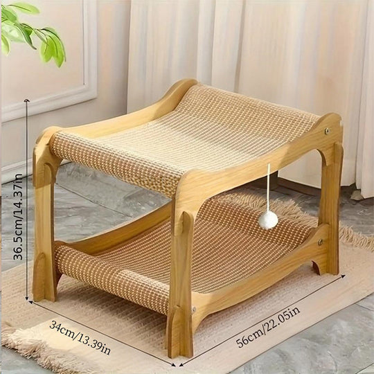 🐱 JETZT 50% RABATT! ⏰ 2-in-1 Sisal-Kratz- und Liegefläche für Katzen – Kratzbaum &  Bequem, strapazierfähiges Sisal &  Platzsparend 🛏️