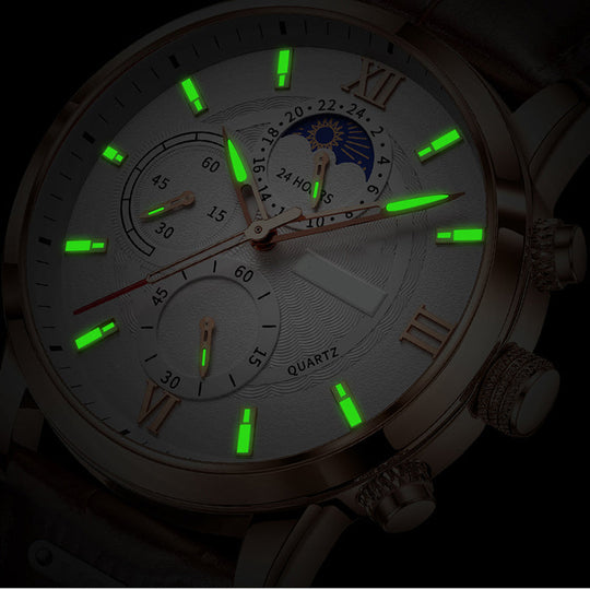 Men's Multifunction Waterproof Luminous Quartz Watch