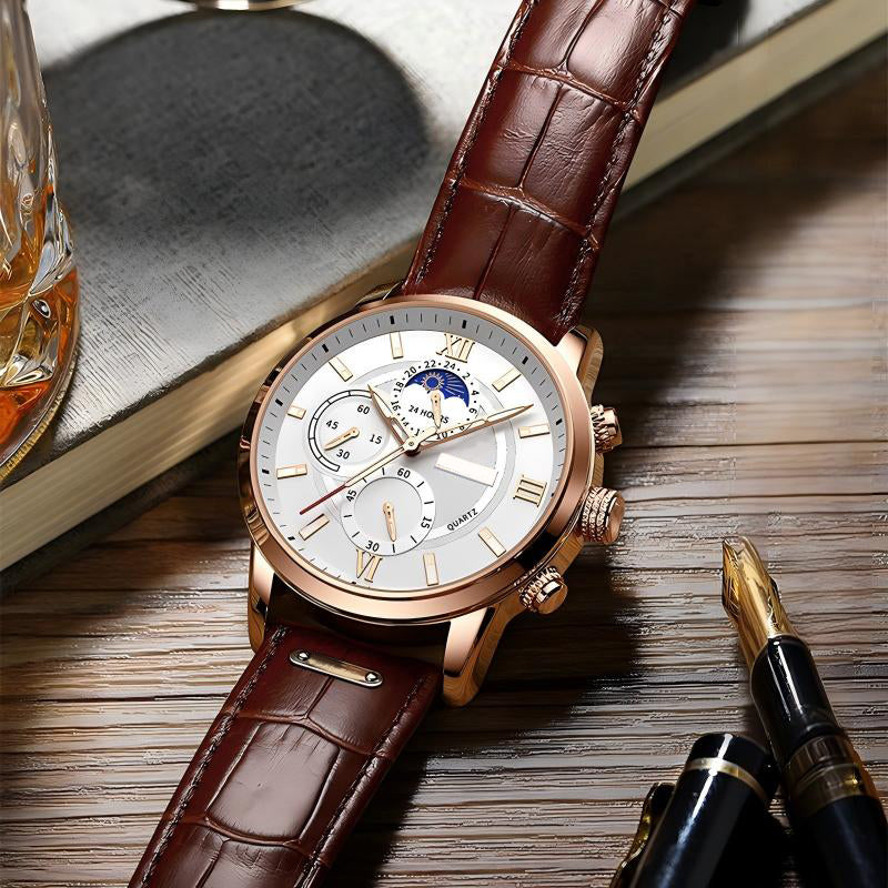 Men's Multifunction Waterproof Luminous Quartz Watch