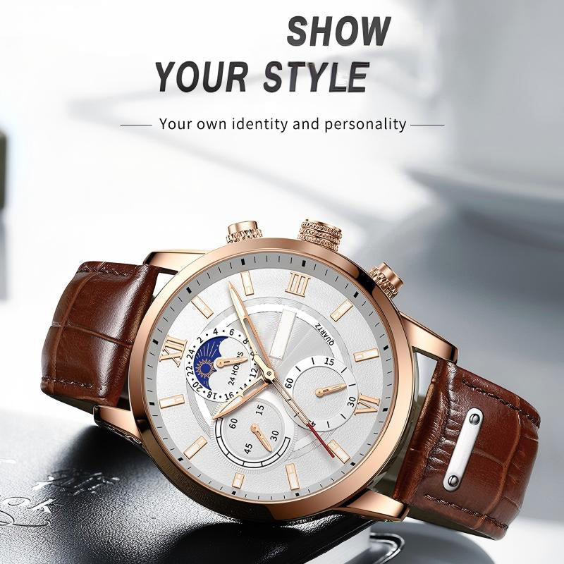 Men's Multifunction Waterproof Luminous Quartz Watch