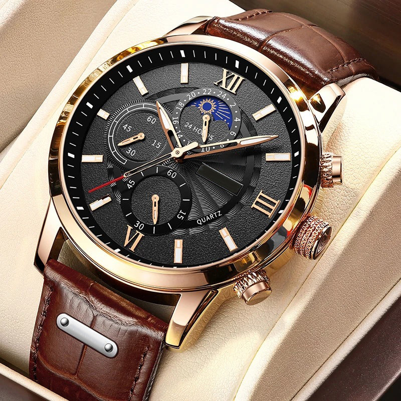 Men's Multifunction Waterproof Luminous Quartz Watch