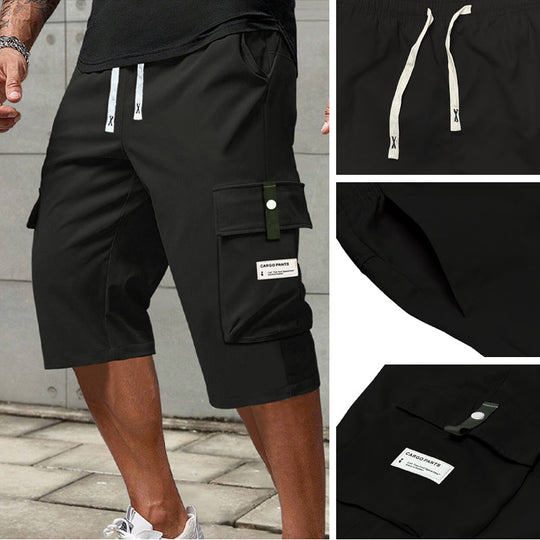 ⏳LAST DAY SALE 50% OFF !!📢Men's Casual Drawstring Capri Cargo Pants