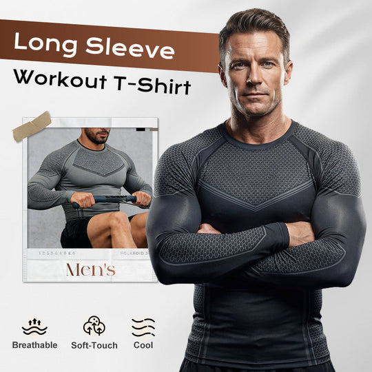 Trainings-T-shirt met lange mouwen voor heren