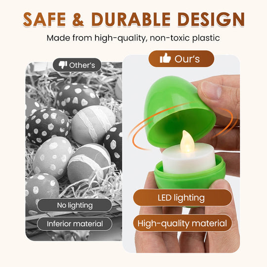 Lysende påskeegg med LED-lys