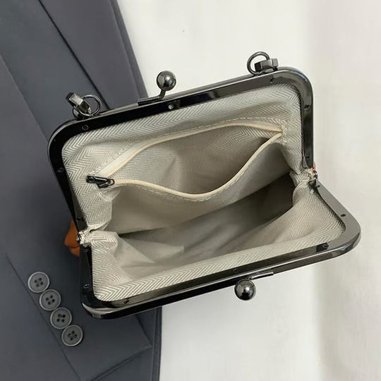 Women's Kiss Lock Crossbody Bag with Top Handle