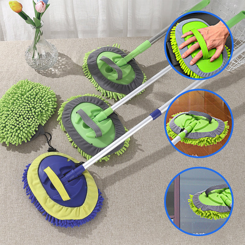 🚗 SCONTO DEL 49% ORA! 🧽 Mocio per autolavaggio telescopico in alluminio resistente con manico lungo – in morbida microfibra, antigraffio &  Lunghezza regolabile ✨
