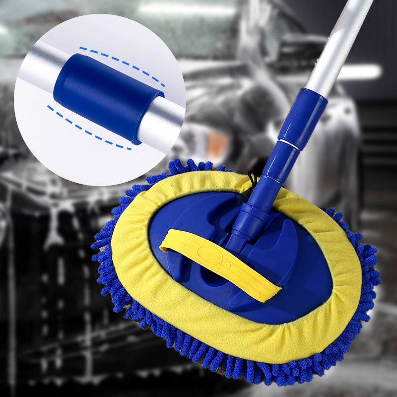 🚗 SCONTO DEL 49% ORA! 🧽 Mocio per autolavaggio telescopico in alluminio resistente con manico lungo – in morbida microfibra, antigraffio &  Lunghezza regolabile ✨