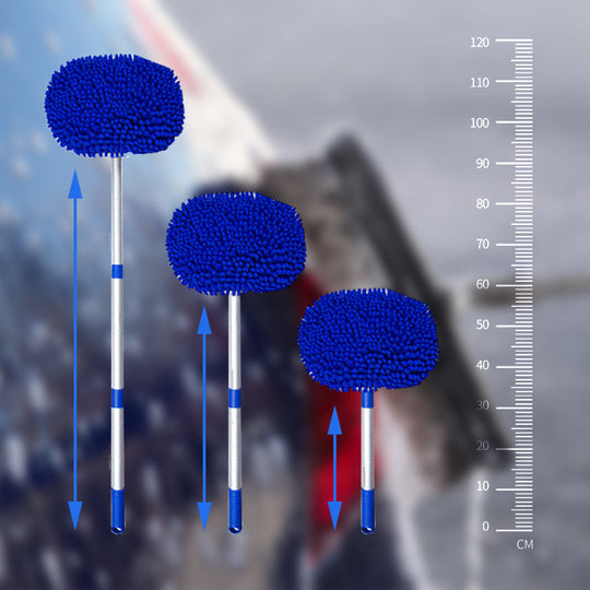 🚗 SCONTO DEL 49% ORA! 🧽 Mocio per autolavaggio telescopico in alluminio resistente con manico lungo – in morbida microfibra, antigraffio &  Lunghezza regolabile ✨
