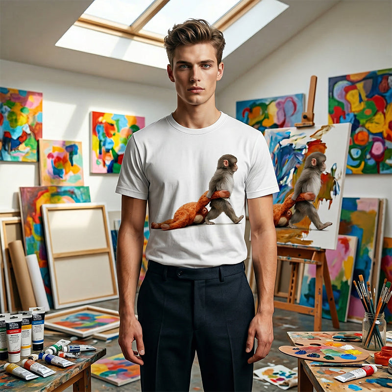 Top de manga corta con estampado animal divertido