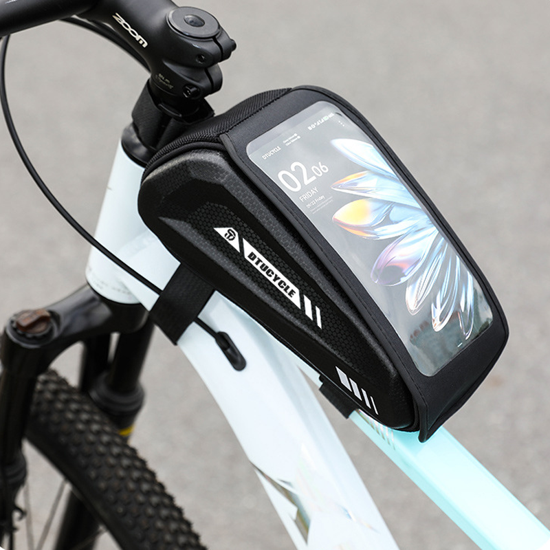 🚴 50% OFF NOW! 💧 Water-Resistant Large Capacity Bicycle Bag – Touch-Sensitive Phone Pouch, Slim Top-Tube Design & Dual Zippers 📱