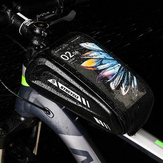 🚴 50% OFF NOW! 💧 Water-Resistant Large Capacity Bicycle Bag – Touch-Sensitive Phone Pouch, Slim Top-Tube Design & Dual Zippers 📱