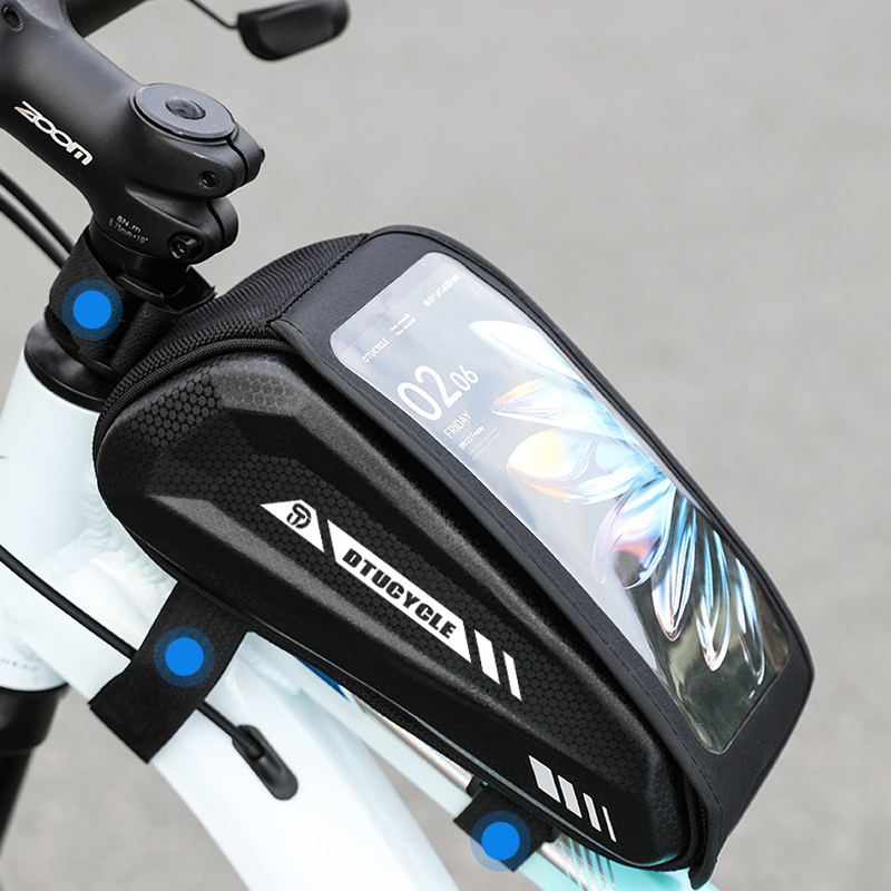 🚴 50% OFF NOW! 💧 Water-Resistant Large Capacity Bicycle Bag – Touch-Sensitive Phone Pouch, Slim Top-Tube Design & Dual Zippers 📱