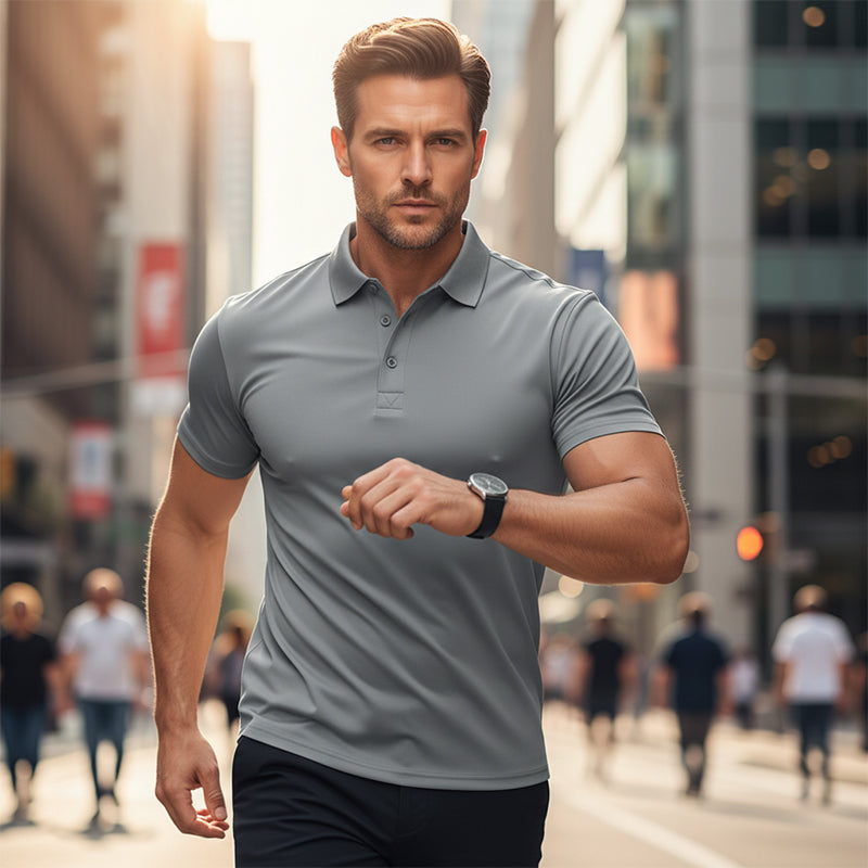 🔥Men's Quick-Dry Short-Sleeve Lapel T-Shirt