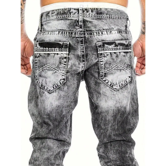 Herrenmode, kreative Stretch-Denim-Jeans, minimalistischer Stil, geeignet für den Sommer, Emo-Stil – kostenloser Versand für zwei Teile