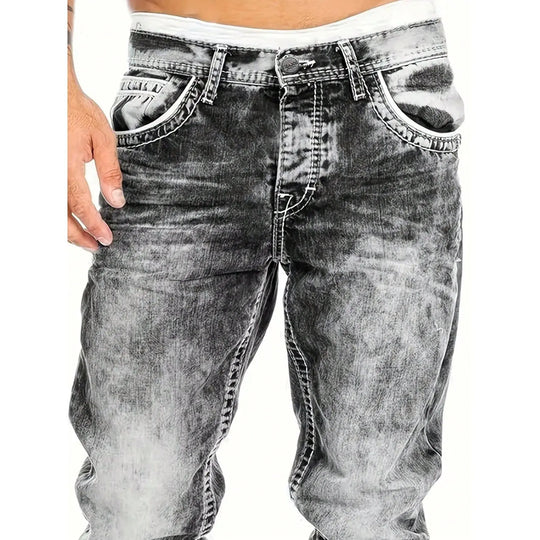 Herrenmode, kreative Stretch-Denim-Jeans, minimalistischer Stil, geeignet für den Sommer, Emo-Stil – kostenloser Versand für zwei Teile