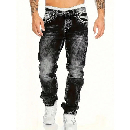 Herrenmode, kreative Stretch-Denim-Jeans, minimalistischer Stil, geeignet für den Sommer, Emo-Stil – kostenloser Versand für zwei Teile