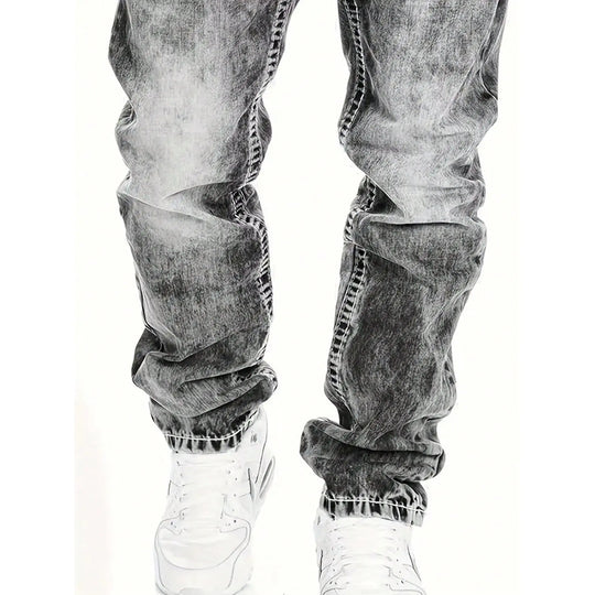 Herrenmode, kreative Stretch-Denim-Jeans, minimalistischer Stil, geeignet für den Sommer, Emo-Stil – kostenloser Versand für zwei Teile
