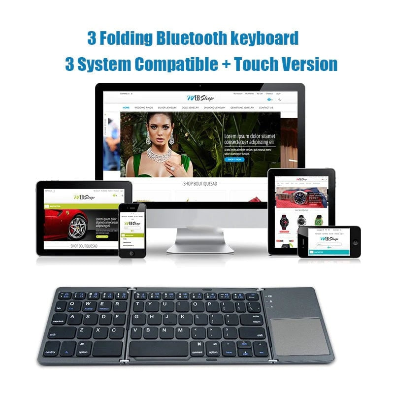 Teclado Bluetooth plegable con Touchpad