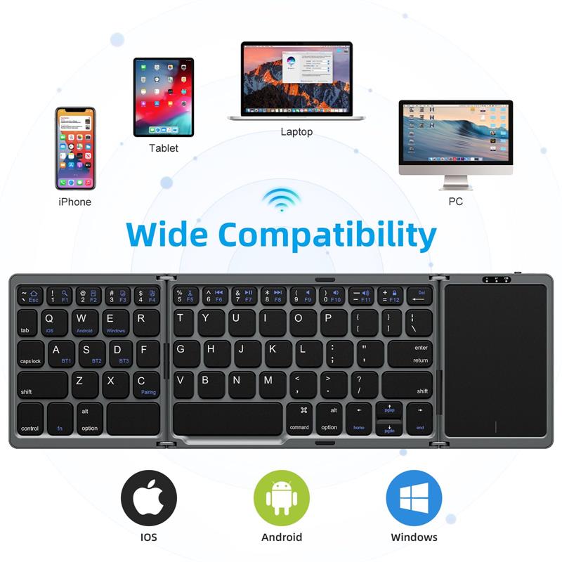 Teclado Bluetooth plegable con Touchpad