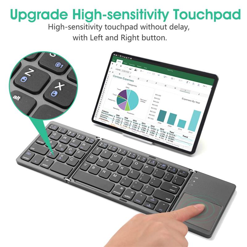 Teclado Bluetooth plegable con Touchpad