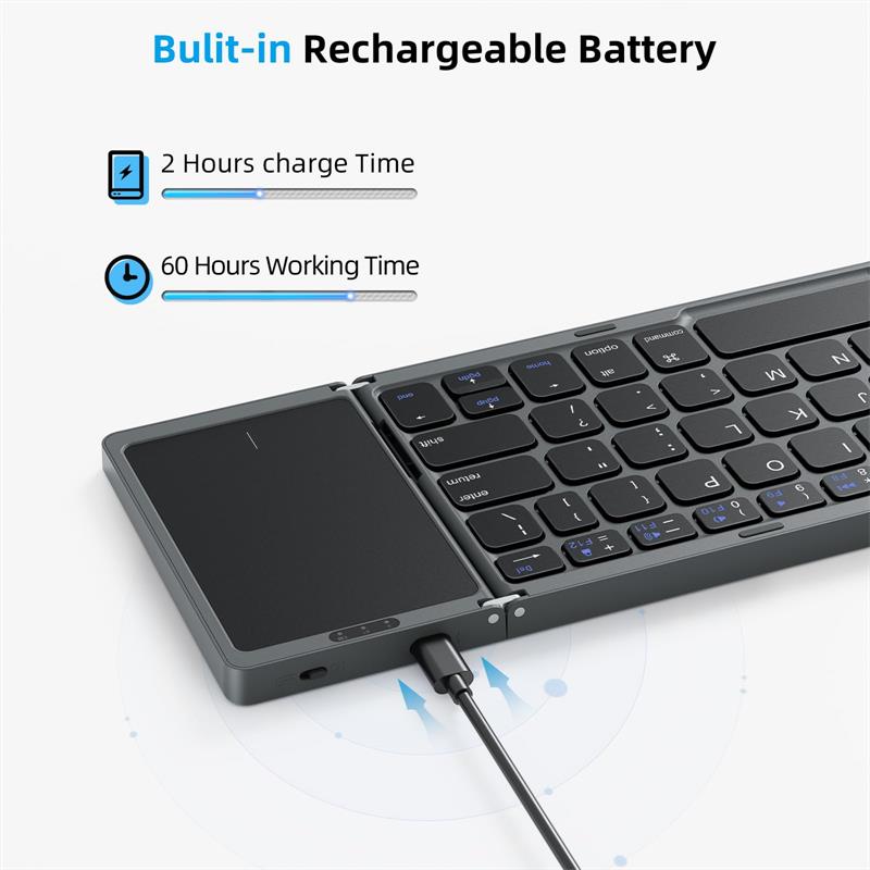 Teclado Bluetooth plegable con Touchpad