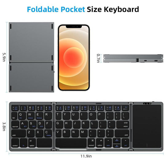 Teclado Bluetooth plegable con Touchpad